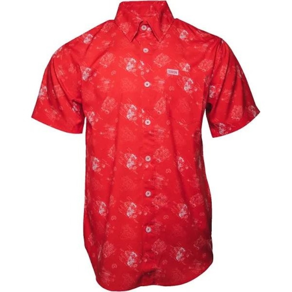 Dixxon Flannel The 350 Red Automotive Short Sleeve Button Up Shirt,‎ Mens M, NWT